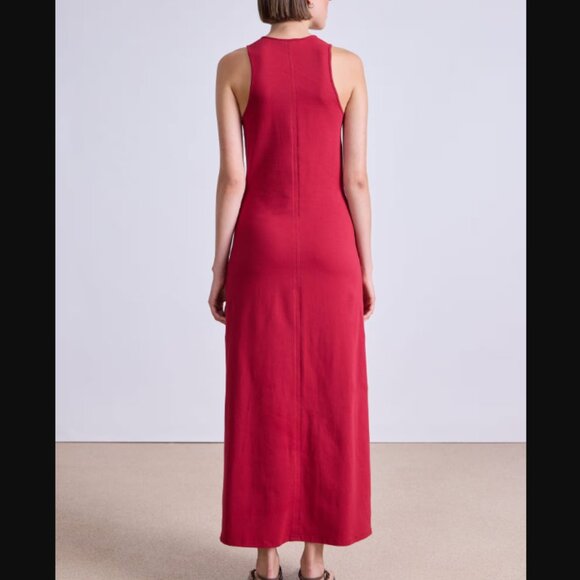 Apiece Apart Magna Twisted Tank Dress in Rumba Red Size Small - Picture 2 of 5